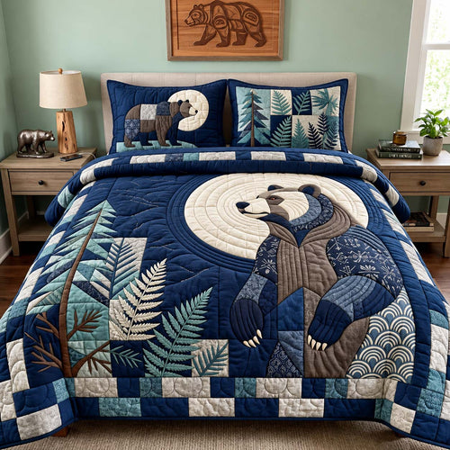 Moonlit Woodland Bear 3-Piece Quilted Bedding Set GFTONTD3267