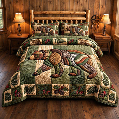 Evergreen Bear 3-Piece Quilted Bedding Set GFTONTD3268