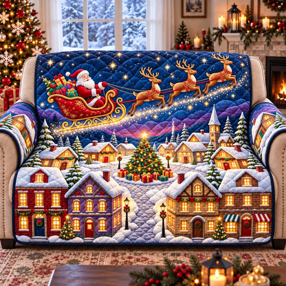 Christmas Village Of Santa Quilted Sofa Cover GFTONTD3278
