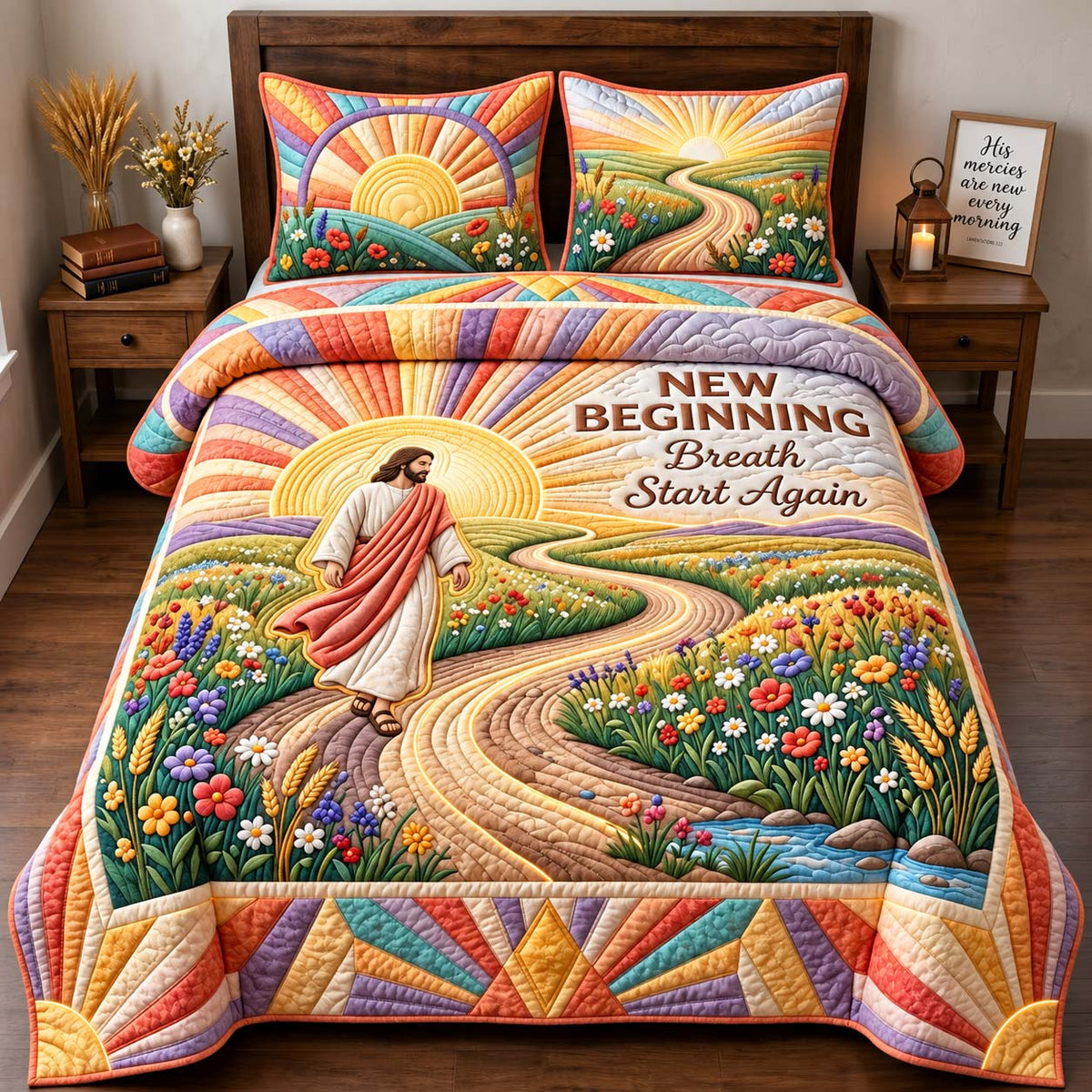 New Beginning 3-Piece Quilted Bedding Set GFTONTD3297