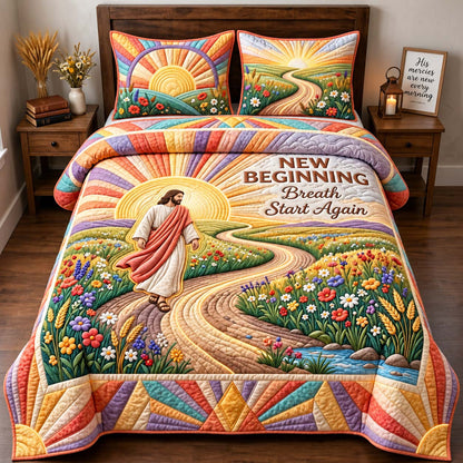 New Beginning 3-Piece Quilted Bedding Set GFTONTD3297