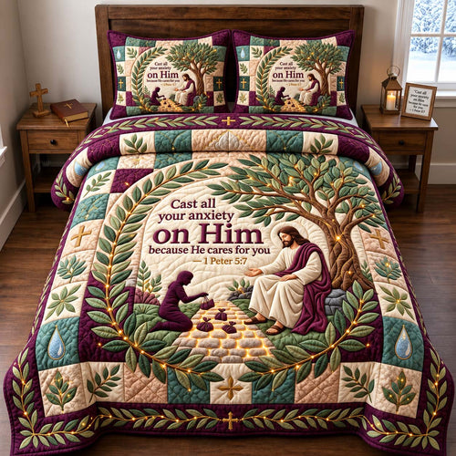 Cast Your Anxiety 3-Piece Quilted Bedding Set GFTONTD3298