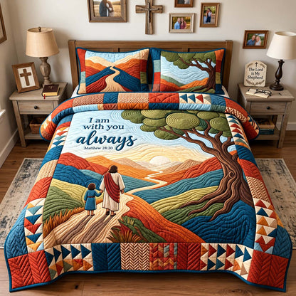 I Am With You Always 3-Piece Quilted Bedding Set GFTONTD3299