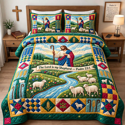 The Lord Is My Shepherd 3-Piece Quilted Bedding Set GFTONTD3300