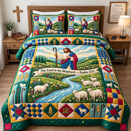 The Lord Is My Shepherd 3-Piece Quilted Bedding Set GFTONTD3300