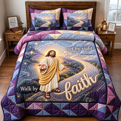 Walk By Faith 3-Piece Quilted Bedding Set GFTONTD3302