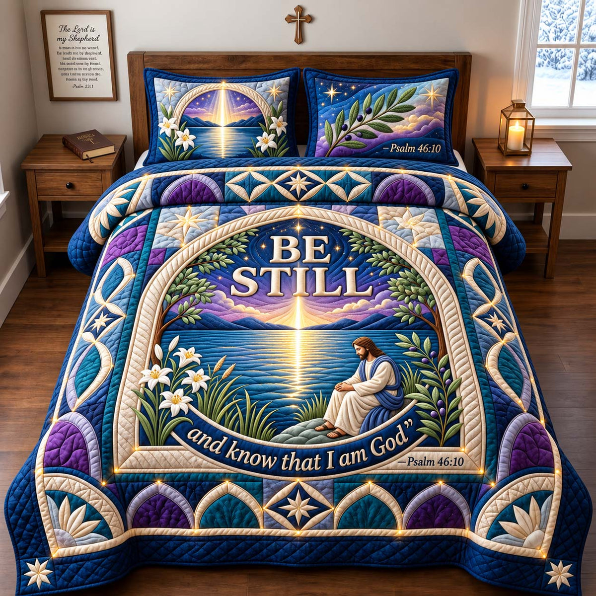 Be Still 3-Piece Quilted Bedding Set GFTONTD3303