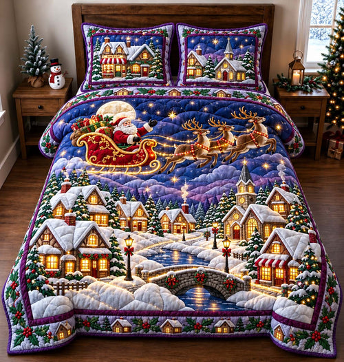Moonlit Sleigh Ride 3-Piece Quilted Bedding Set GFTONTD3307