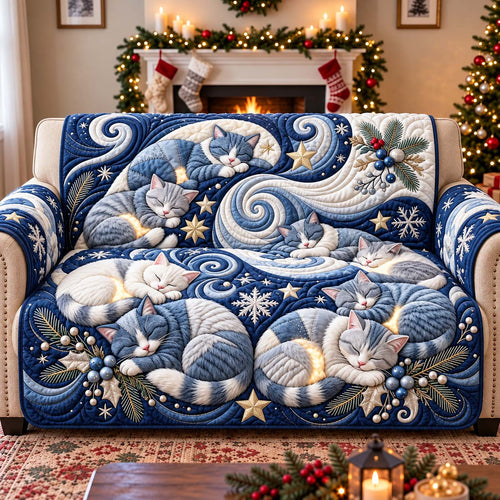 Winter Dream Cats Quilted Sofa Cover GFTONTD3319