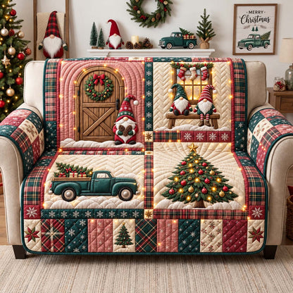 Gnome Farmhouse Patchwork Quilted Sofa Cover GFTONTD3382