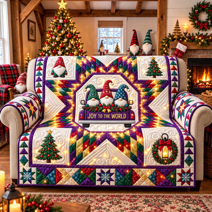 Gnome Christmas Starburst Quilted Sofa Cover GFTONTD3384