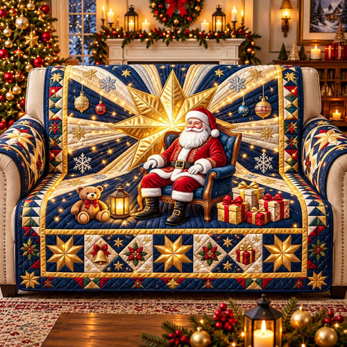 Santa Christmas Star Quilted Sofa Cover GFTONTD3389