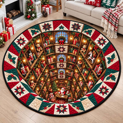 Santa Toy Vault Quilted Round Mat GFTONTD3411