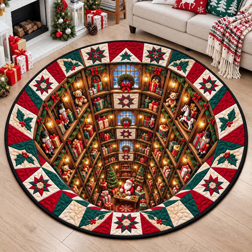 Santa Toy Vault Quilted Round Mat GFTONTD3411