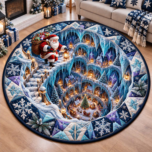 Santa Ice Cavern Quilted Round Mat GFTONTD3414