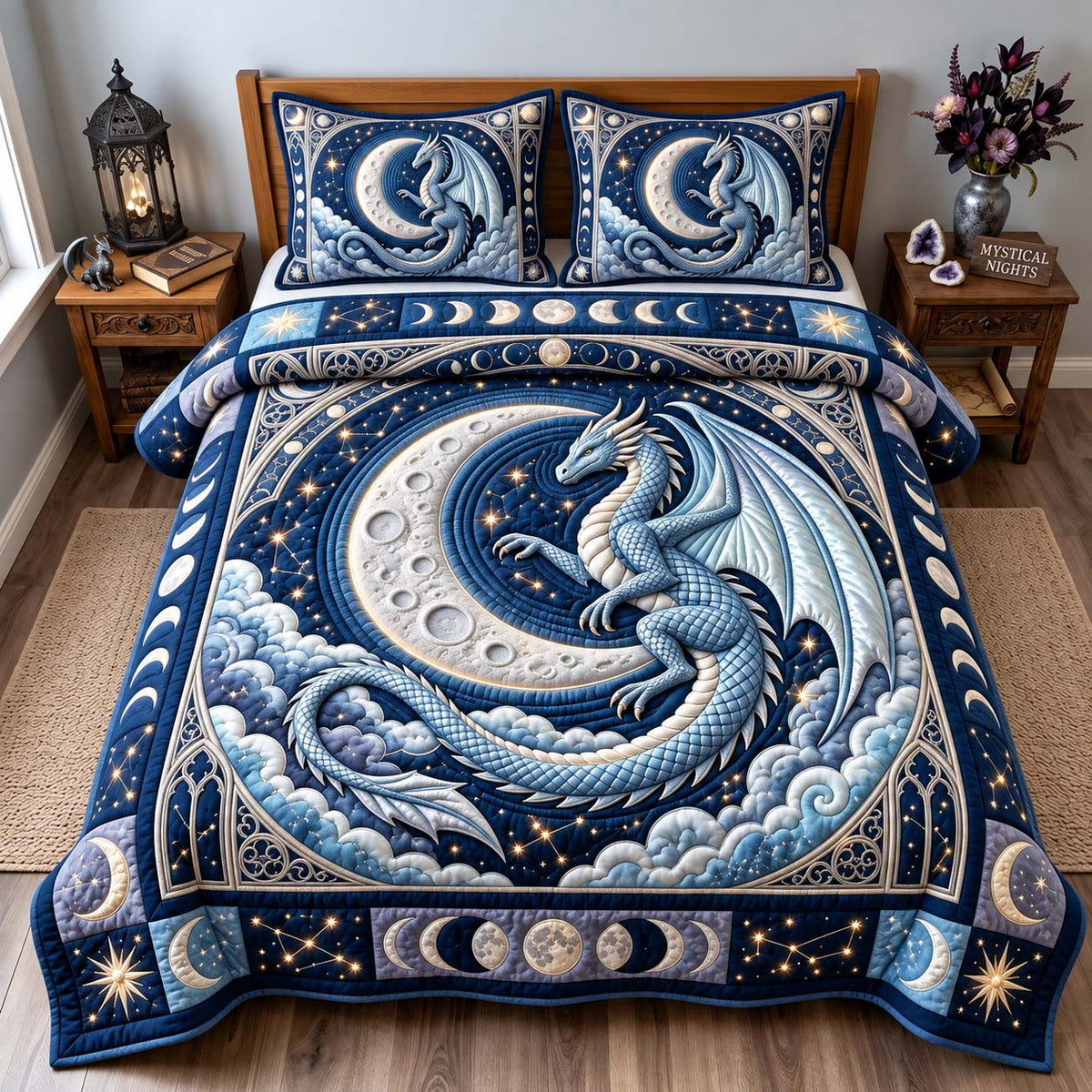 Moonlit Dragon 3-Piece Quilted Bedding Set GFTONTD3451