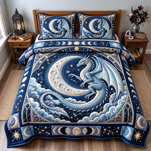 Moonlit Dragon 3-Piece Quilted Bedding Set GFTONTD3451
