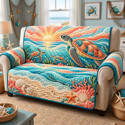 Sunset Turtle Journey Quilted Sofa Cover GFTONTD3488