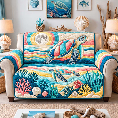 Moonlit Sea Turtle Quilted Sofa Cover GFTONTD3489