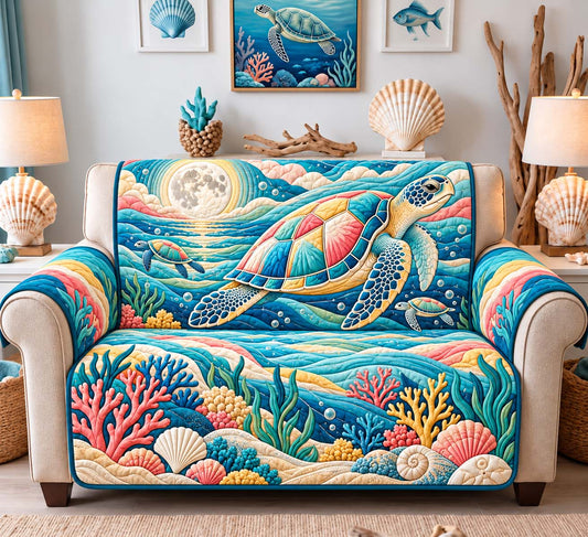 Coastal Turtle Garden Quilted Sofa Cover GFTONTD3492