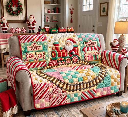 Peppermint Gift Station Quilted Sofa Cover GFTONTD3494
