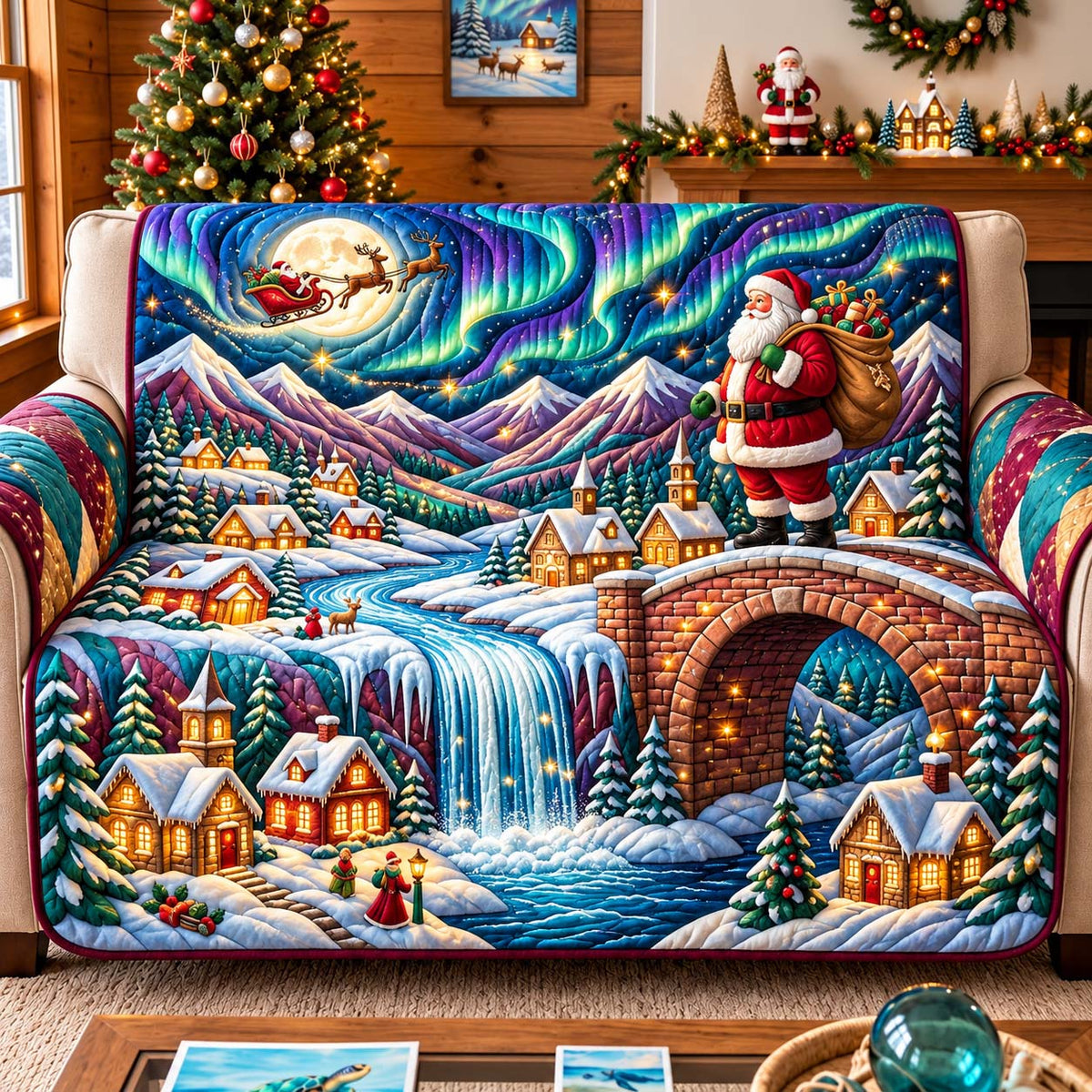 Aurora Santa Valley Quilted Sofa Cover GFTONTD3502