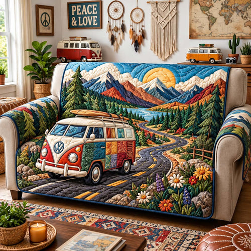 Peace And Love Journey Quilted Sofa Cover GFTONTD3538