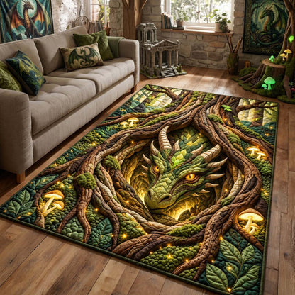 Enchanted Forest Dragon Area Rug GFTONTD3546