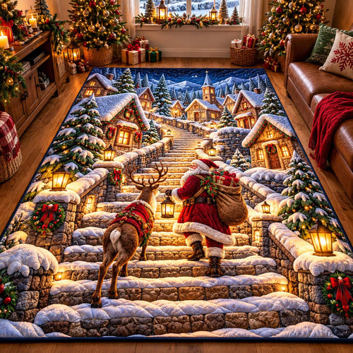 Christmas Village Steps Area Rug GFTONTD3552