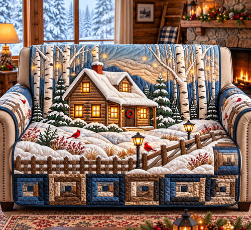 Cardinal Snow Cabin Quilted Sofa Cover GFTONTD3596