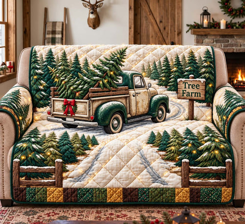 Christmas Tree Farm Quilted Sofa Cover GFTONTD3599