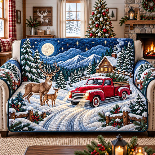 Moonlit Christmas Ride Quilted Sofa Cover GFTONTD3605