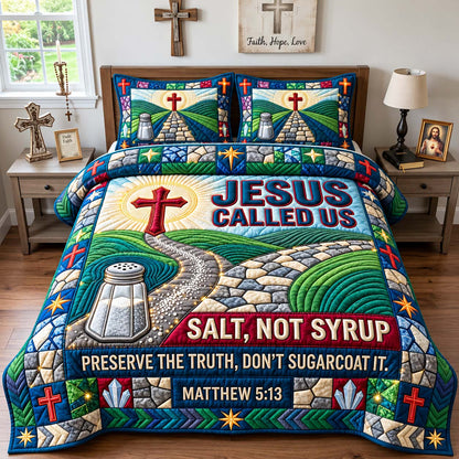 Salt Not Syrup 3-Piece Quilted Bedding Set GFTONTD3618