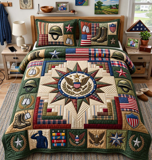 Veteran Legacy Star 3-Piece Quilted Bedding Set GFTONTD3622