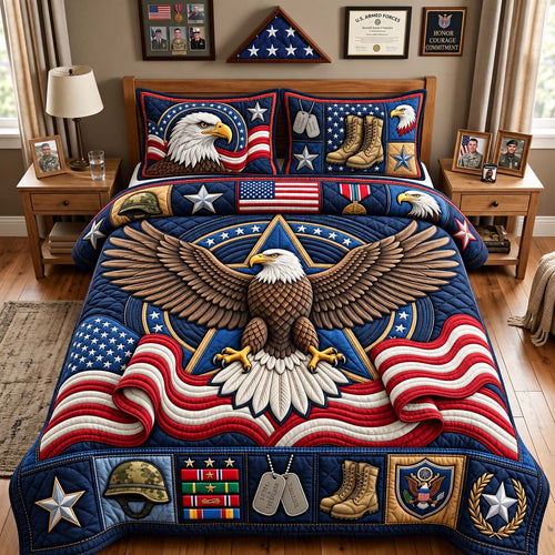 American Eagle Honor 3-Piece Quilted Bedding Set GFTONTD3624