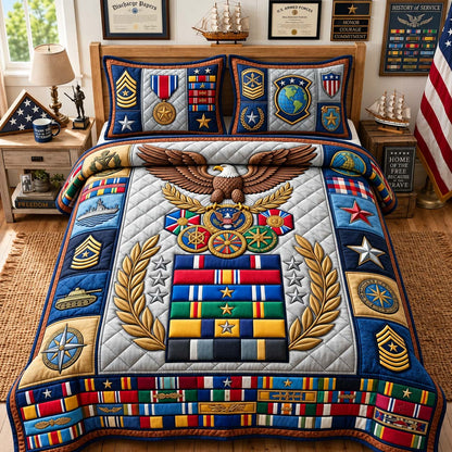 Medals Of Valor 3-Piece Quilted Bedding Set GFTONTD3625