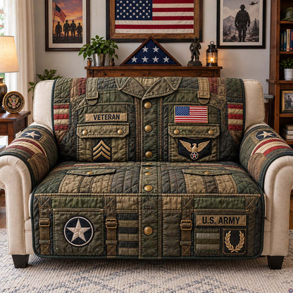 Army Veteran Field Jacket Quilted Sofa Cover GFTONTD3627
