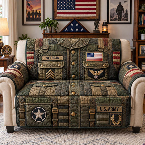 Army Veteran Field Jacket Quilted Sofa Cover GFTONTD3627
