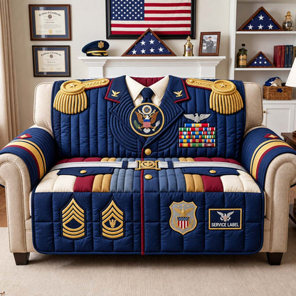 Officer Dress Blues Quilted Sofa Cover GFTONTD3628