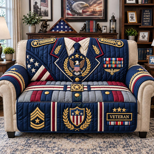 Veteran Dress Uniform Quilted Sofa Cover GFTONTD3632