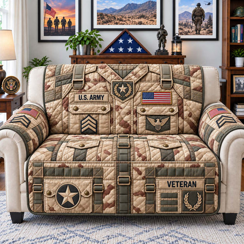 Desert Army Veteran Quilted Sofa Cover GFTONTD3633