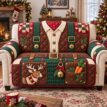 Reindeer Stable Keeper Quilted Sofa Cover GFTONTD3637