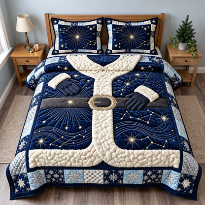 Midnight Santa Magic 3-Piece Quilted Bedding Set GFTONTD3665