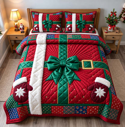 Christmas Gift Santa 3-Piece Quilted Bedding Set GFTONTD3668