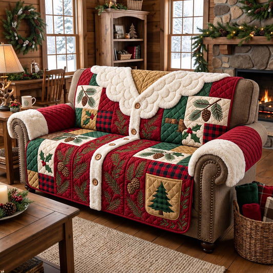 Rustic Christmas Cardigan Quilted Sofa Cover GFTONTD3677