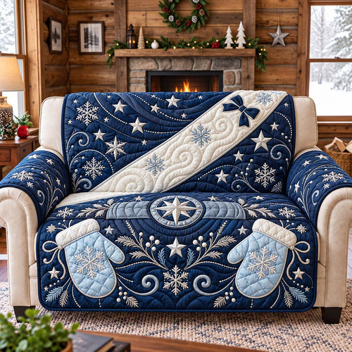Midnight Winter Magic Quilted Sofa Cover GFTONTD3680