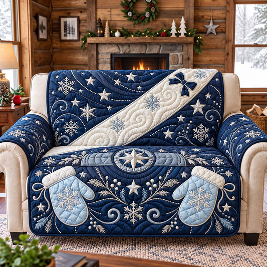 Midnight Winter Magic Quilted Sofa Cover GFTONTD3680