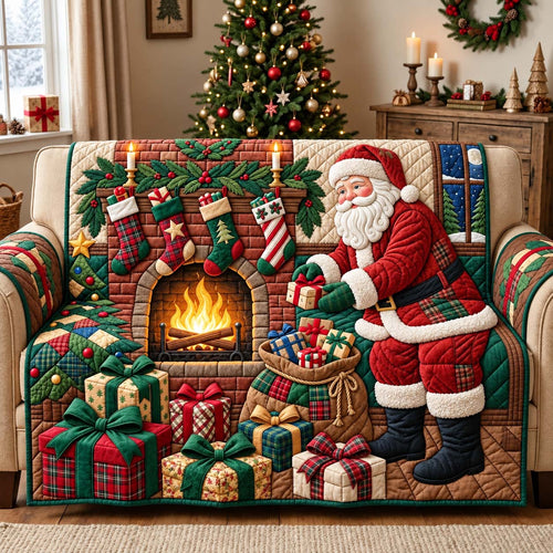 Santa Gift Delivery Quilted Sofa Cover GFTONTD3735