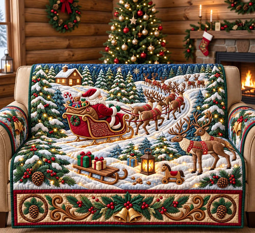 Reindeer Forest Ride Quilted Sofa Cover GFTONTD3739
