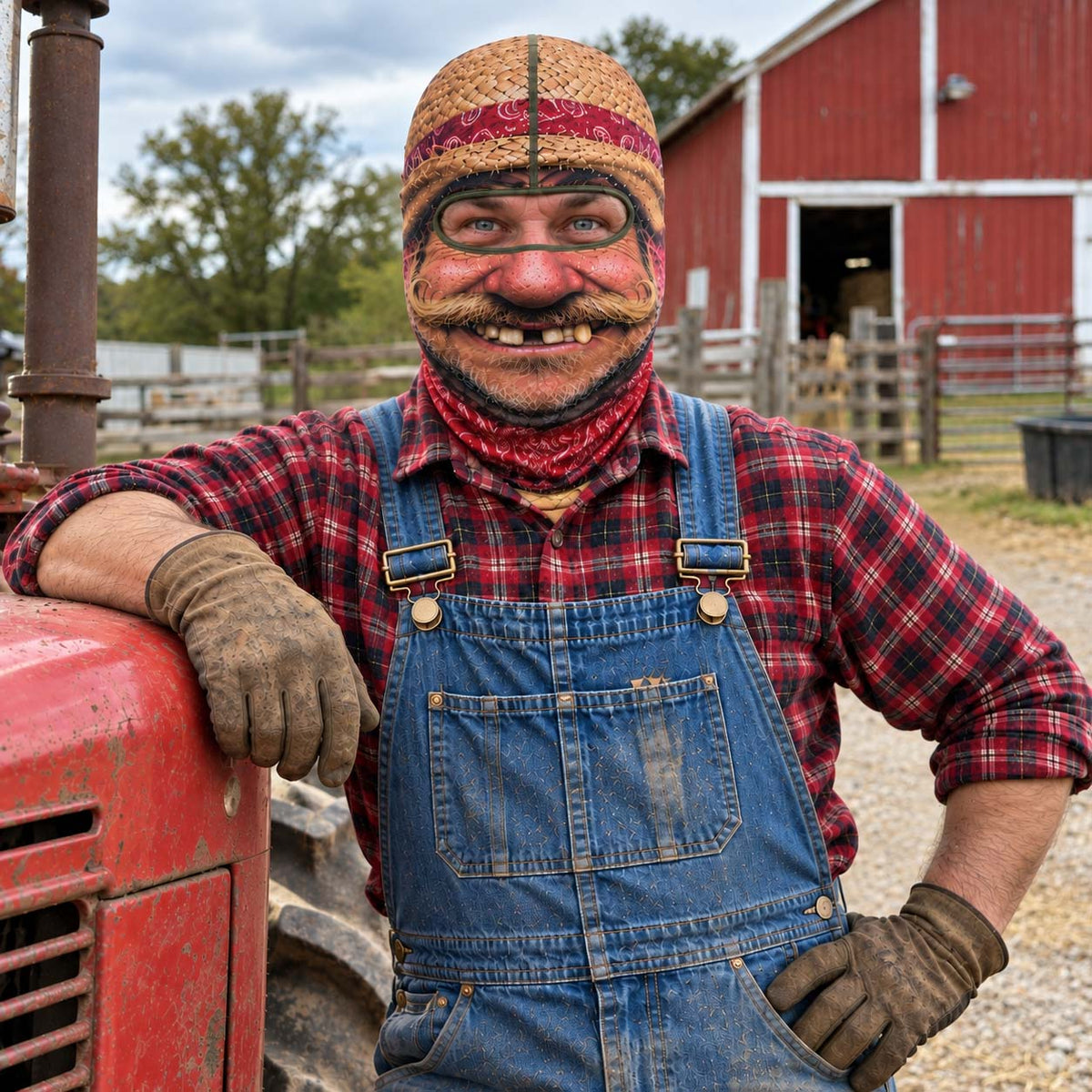 Sunflower Farmer Funny Face Mask GFTONTD3747